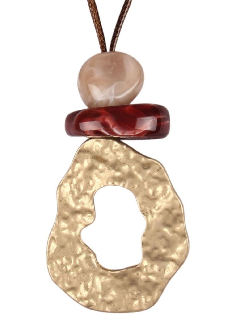 Women's Boho Gold Abstract Pendant Necklace Acrylic Resin Geometric Choker